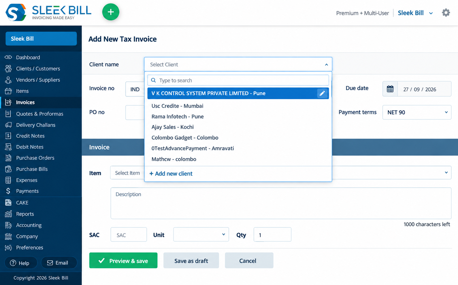 Create Invoices