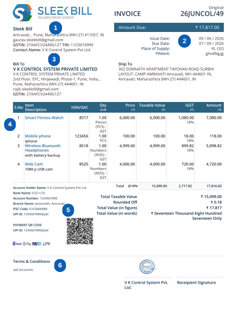 Sleek Bill Invoice template