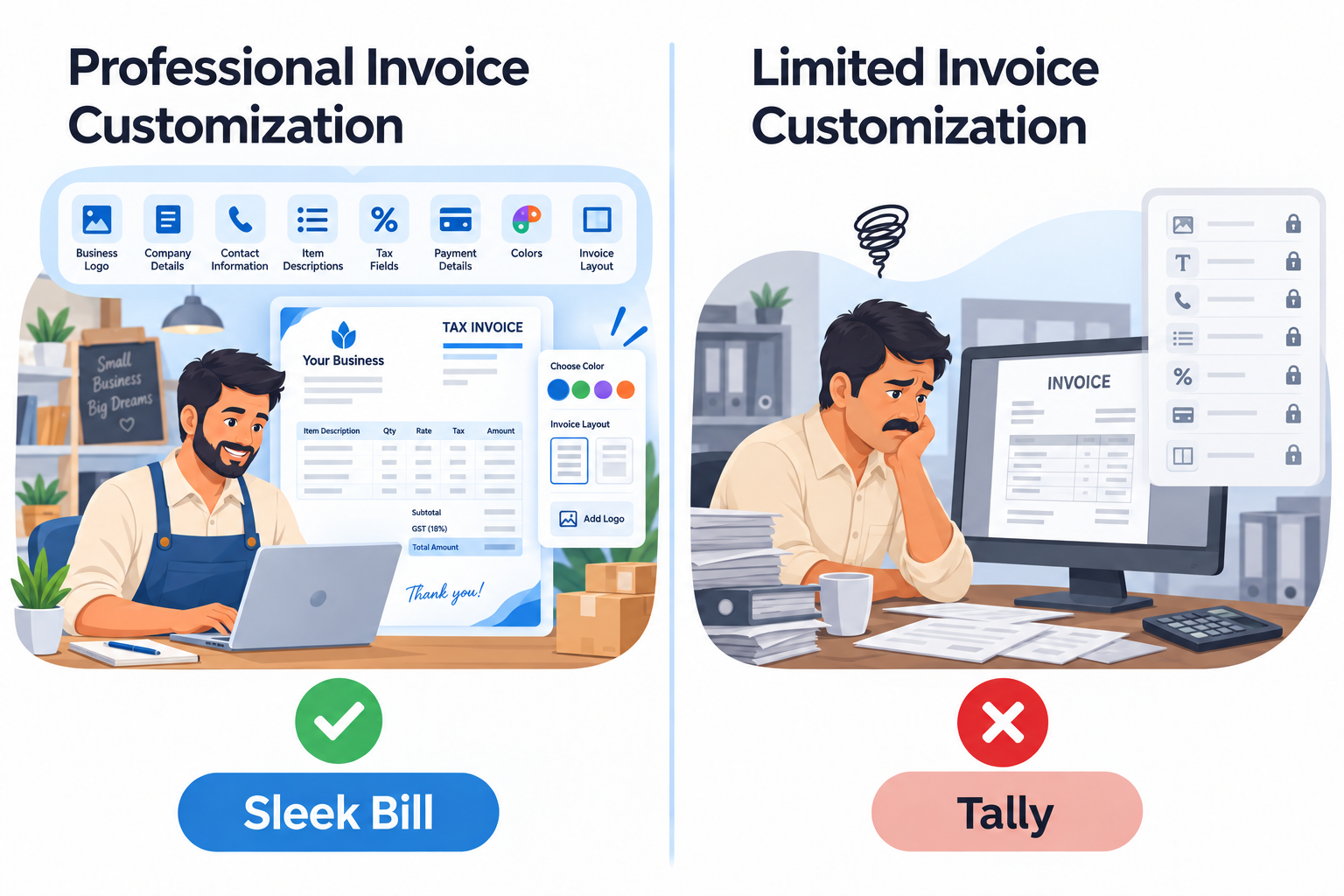 Sleek Bill modern customizable invoice templates